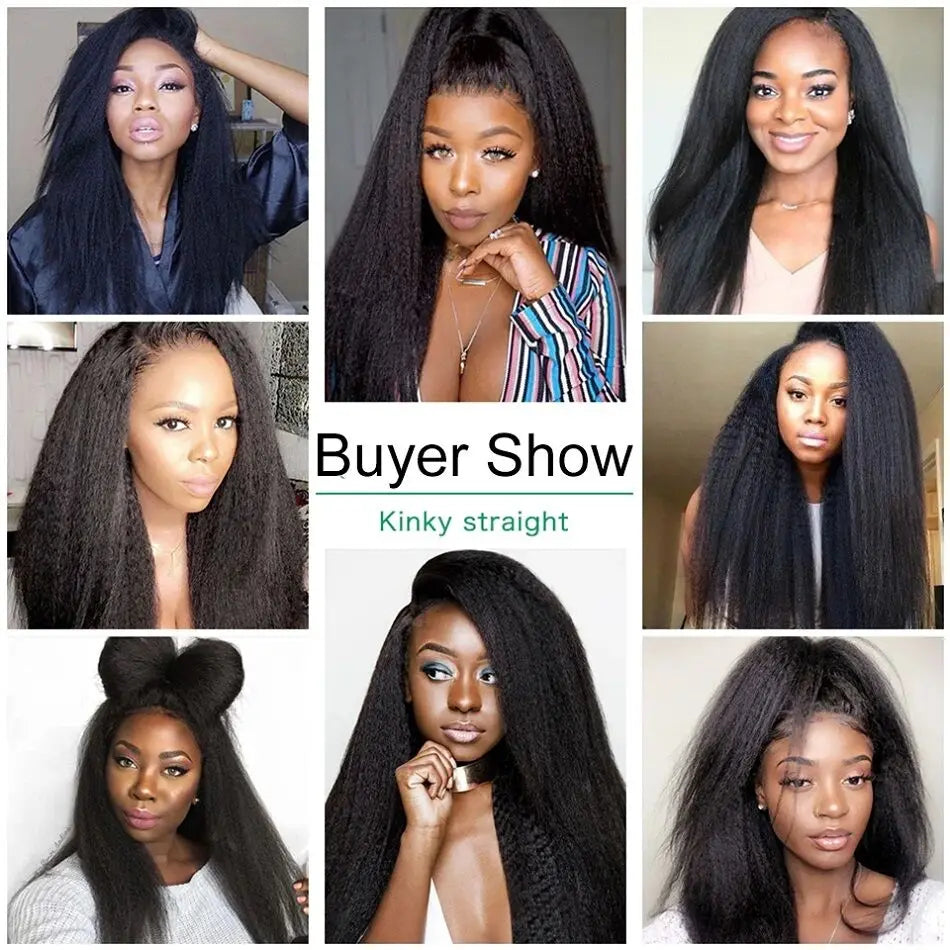 3PCS Kinky Straight Hair 100% Unprocessed Virgin Human Hair Bundles Remy Hair Extensions Human Hair Yaki Straight Hair Bundles