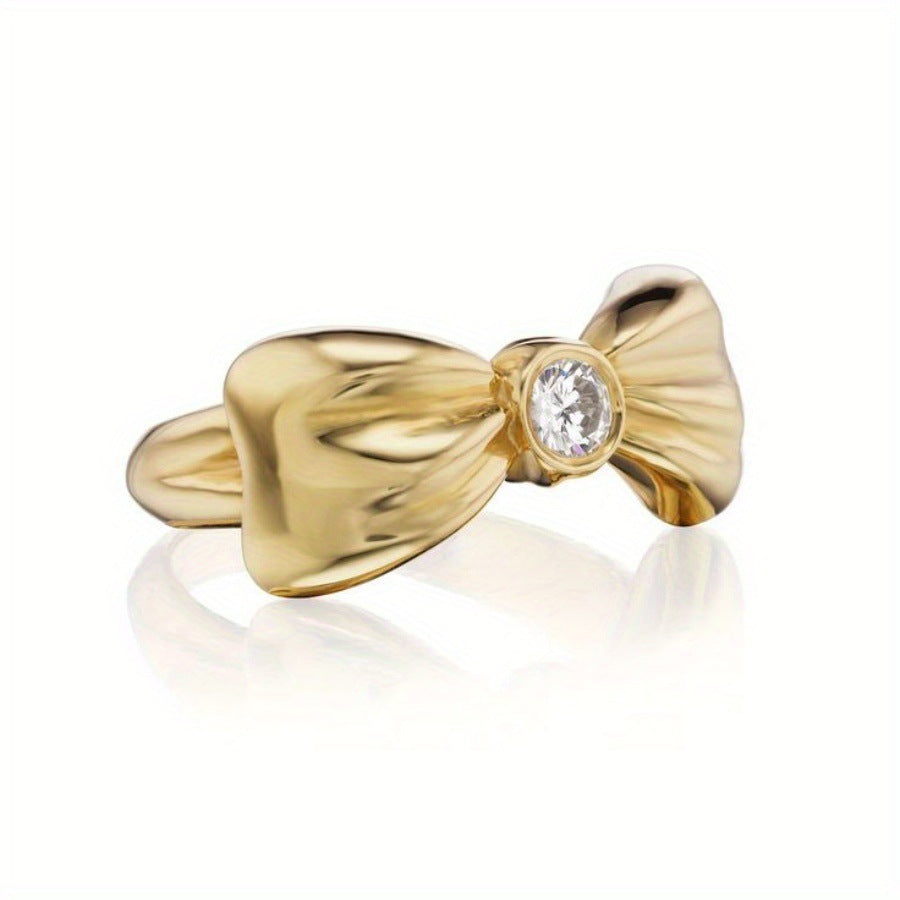 Classic Alloy Bow Ring European And American Ladies