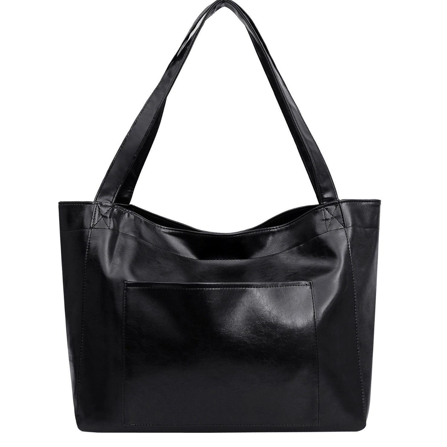Soft Leather Retro Oil Waxed Leather Large Capacity Shoulder Bag
