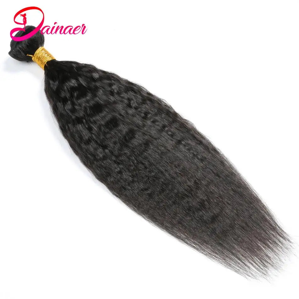 3PCS Kinky Straight Hair 100% Unprocessed Virgin Human Hair Bundles Remy Hair Extensions Human Hair Yaki Straight Hair Bundles