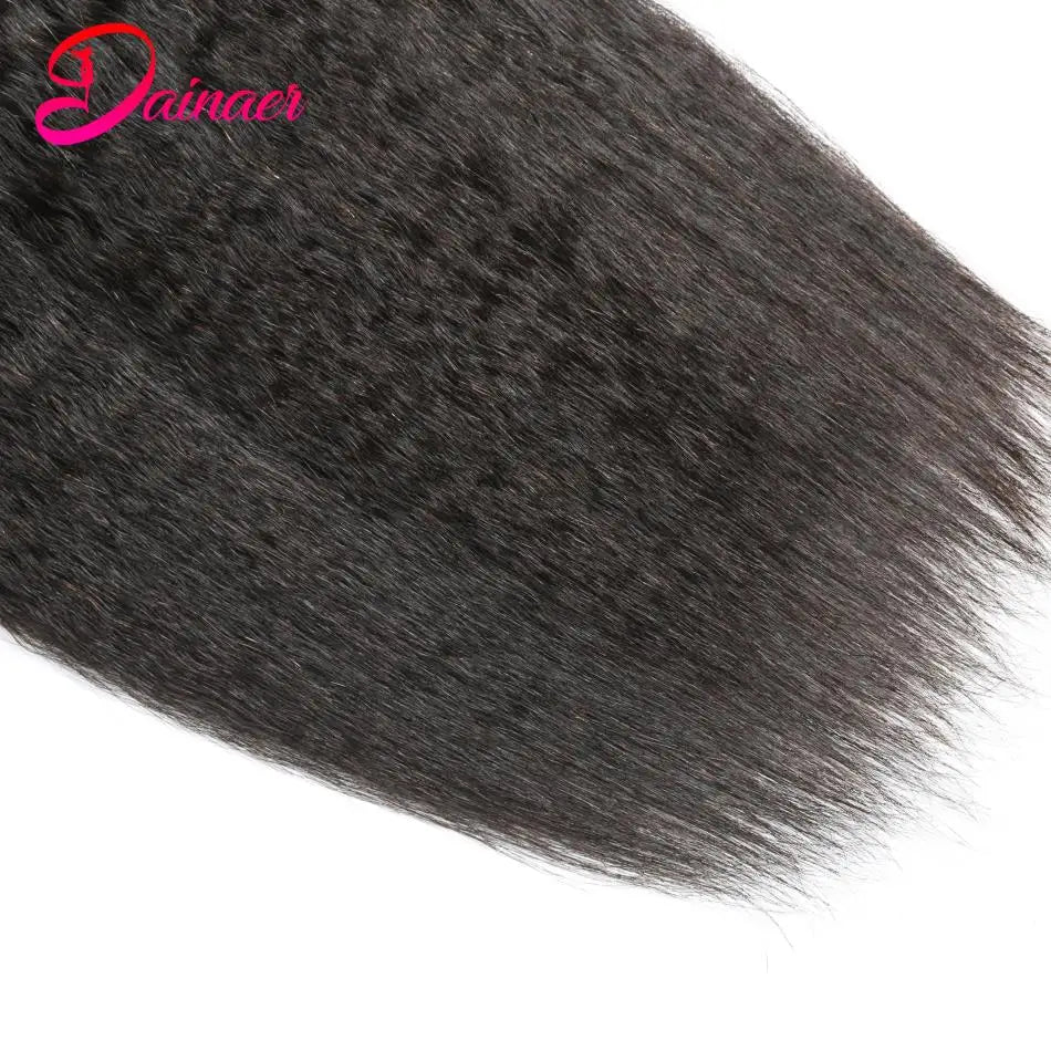 3PCS Kinky Straight Hair 100% Unprocessed Virgin Human Hair Bundles Remy Hair Extensions Human Hair Yaki Straight Hair Bundles