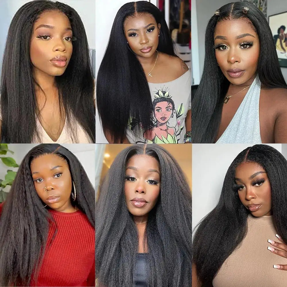3PCS Kinky Straight Hair 100% Unprocessed Virgin Human Hair Bundles Remy Hair Extensions Human Hair Yaki Straight Hair Bundles