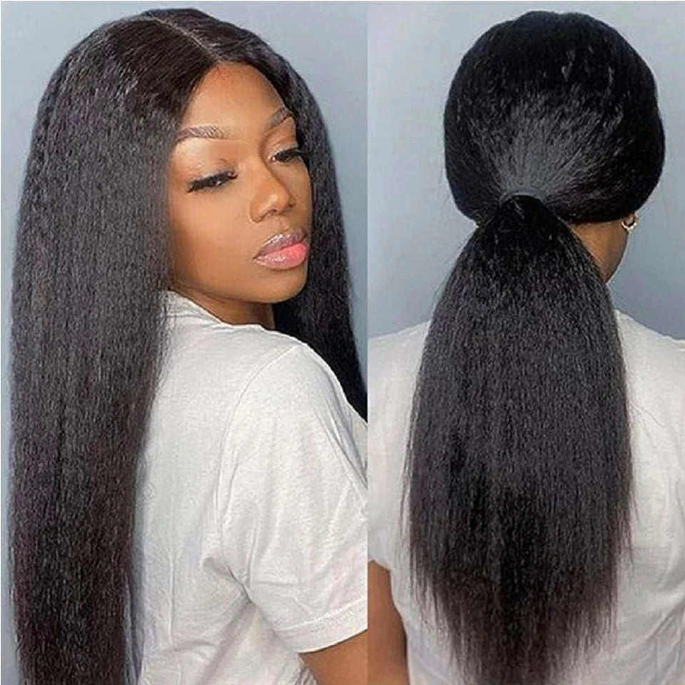 3PCS Kinky Straight Hair 100% Unprocessed Virgin Human Hair Bundles Remy Hair Extensions Human Hair Yaki Straight Hair Bundles
