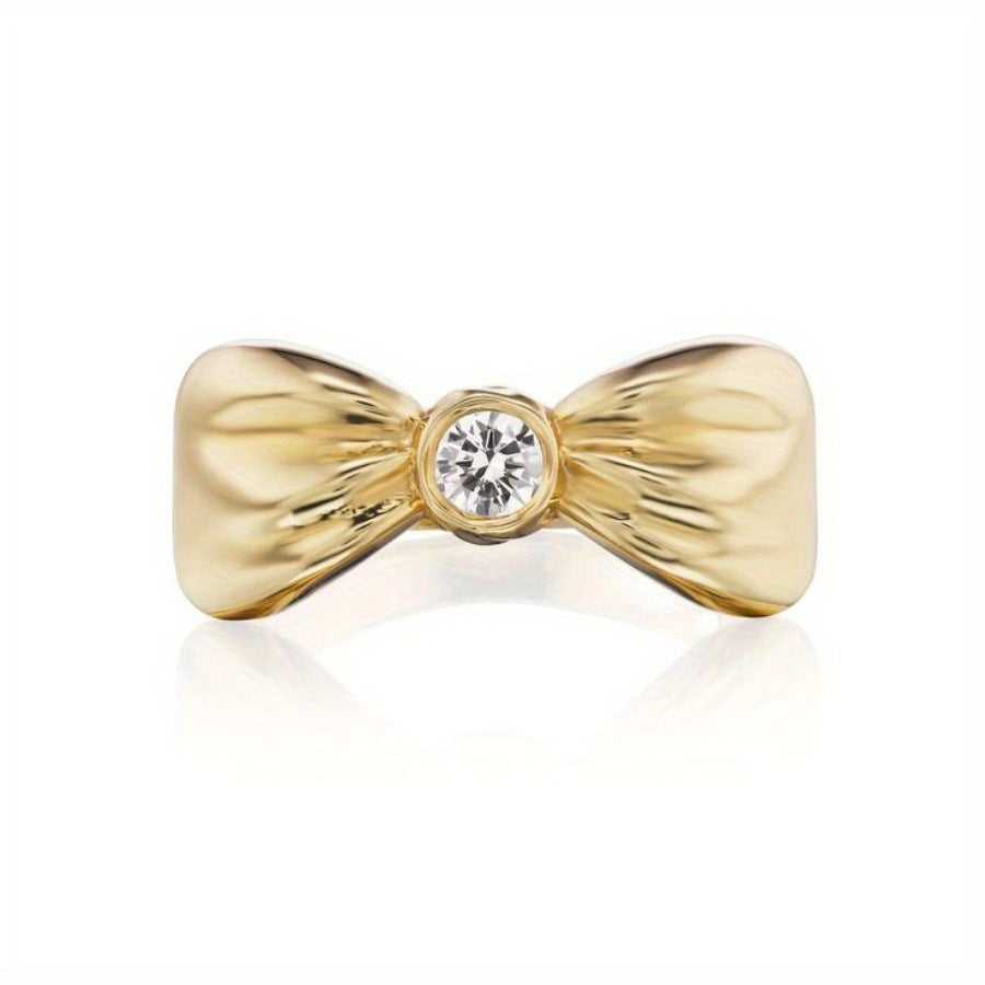 Classic Alloy Bow Ring European And American Ladies