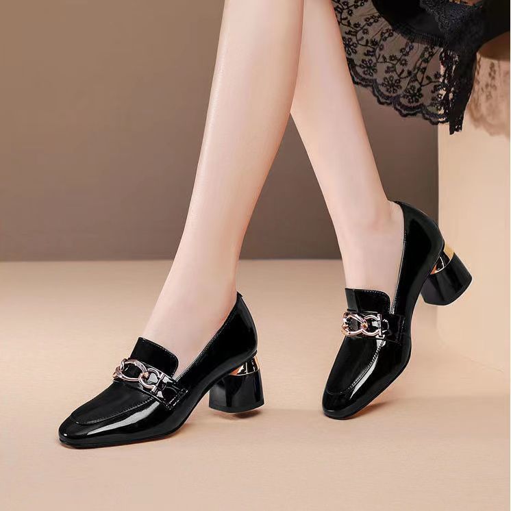 High Heel Pumps Women's Soft Leather Patent Leather Shoes
